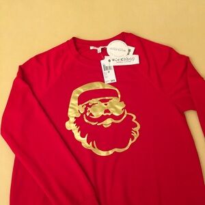 Workshop Republic Clothing Red and Gold Santa Sweatshirt